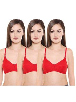 Bodycare - Pack of 3 Perfect Coverage Bra In Red Colour