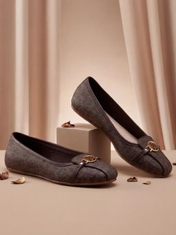 U.S. POLO ASSN. - Women Alina 3.0 Round Toe Monogram Print Ballerinas