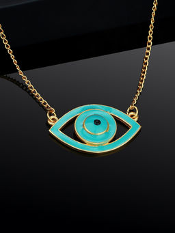 Estele - Gold Plated Evil Eye Enamelled Charm Pendant for Women.