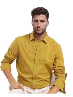 Rare Rabbit - Men Yellow Solid Casual Shirt