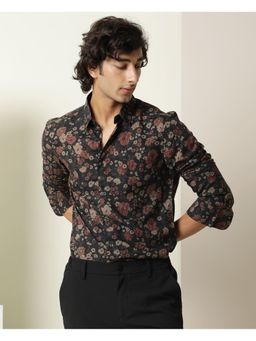 Rare Rabbit - Men Black Floral Casual Shirt