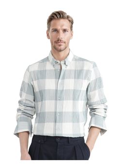 Rare Rabbit - Men Turquoise Checks Casual Shirt