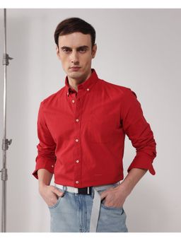 Rare Rabbit - Men Red Solid Casual Shirt
