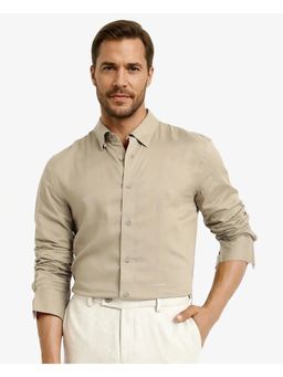 Rare Rabbit - Men Beige Solid Casual Shirt