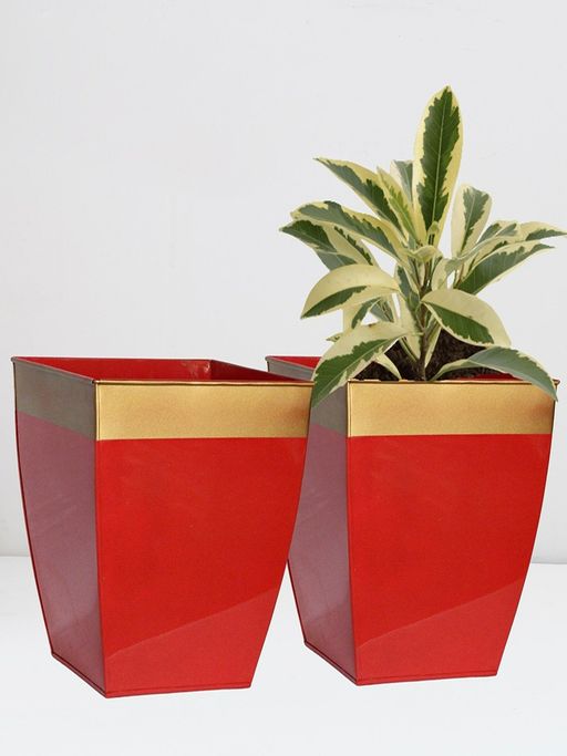 Ecofynd Midland 8Inches Red Tapered Planter
