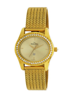 PA Maxima - 29532CMLY Gold Dial Analog Watch for Women