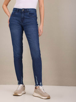 U.S. POLO ASSN. - Women Dark Blue Mid Rise Skinny Fit Jeans