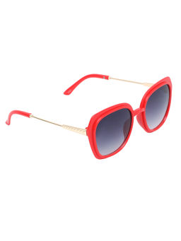 Spiky - Red Frame Grey Lens Square UV Protection Sunglass 2953_RED_GRY