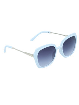 Spiky - Blue Frame Grey Lens Square UV Protection Sunglass 2953_WHT_GRY