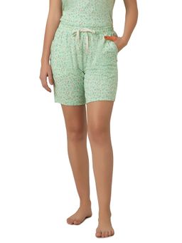 Amante - Women Knit Cotton Floral Green Shorts