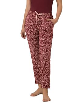 Amante - Women Knit Cotton Floral Maroon Pyjama
