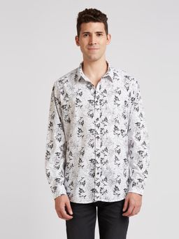 Pepe Jeans - White Botanical Print Full Sleeves Shirt