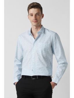 Peter England - Men Light Blue Full Sleeves Formal Shirt