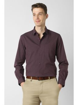 Peter England - Men Purple Regular Fit Full Sleeves Formal Shirt