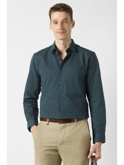 Peter England - Men Teal Slim Fit Full Sleeves Formal Shirt