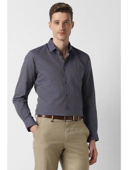 Peter England - Men Grey Slim Fit Full Sleeves Formal Shirt