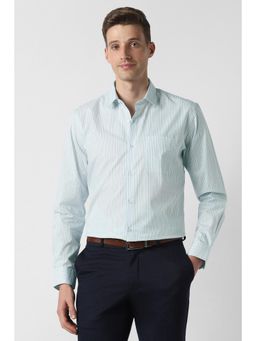 Peter England - Men Light Green Slim Fit Full Sleeves Formal Shirt