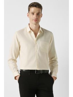 Peter England - Men Yellow Full Sleeves Formal Shirt