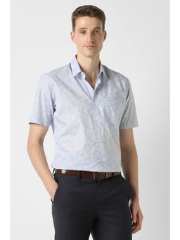 Peter England - Men Light Blue Half Sleeves Formal Shirt