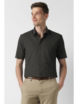 Peter England - Men Black Half Sleeves Formal Shirt