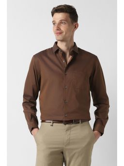 Peter England - Men Brown Regular Fit Full Sleeves Formal Shirt