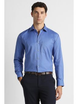 Van Heusen - Men Blue Solid Full Sleeves Formal Shirt