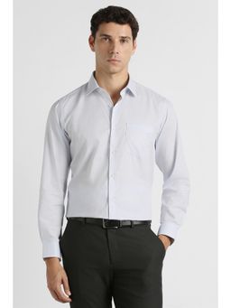 Van Heusen - Men Grey Textured Full Sleeves Wedding Formal Shirt