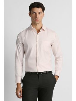 Van Heusen - Men Pink Textured Full Sleeves Formal Shirt