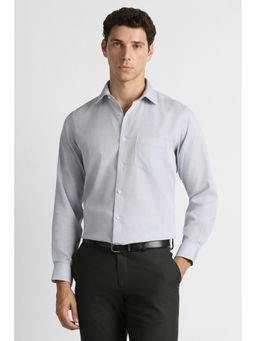Van Heusen - Men Grey Textured Full Sleeves Formal Shirt