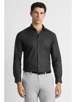 Van Heusen - Men Black Solid Full Sleeves Formal Shirt