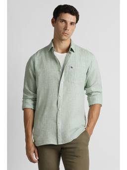 Van Heusen - Men Green Textured Full Sleeves Casual Shirt