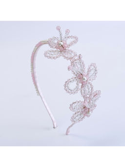 Choko - Handmade Butterfly Beaded Hairband for Girls - Light Pink