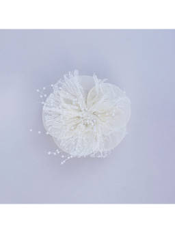 Choko - Lace Petal Fascinator for Girls – White Festive & Wedding Accessory