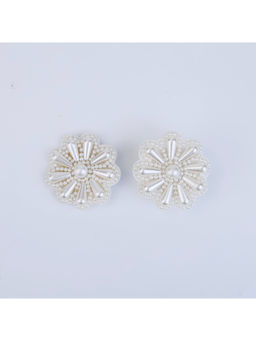 Choko - Floral Pearl Hair Clip Set for Girls – White Festive & Wedding Clips