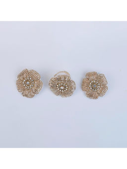Choko - Golden Floral Clip & Ring Set – A Little Ethnic Touch for Festivals, Weddings & Growing Up