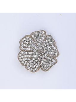 Choko - Rhinestone Floral Hair Clip for Girls – Silver Sparkle Festive/Wedding Clip