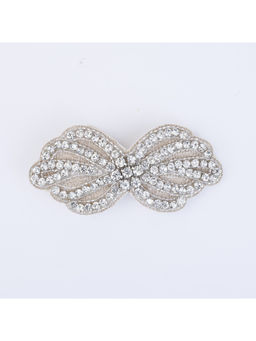 Choko - Rhinestone Bow Hair Clip for Girls – Silver Festive & Wedding Wear