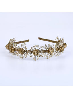 Choko - Beaded Floral Hairband for Girls – Golden Radiance Festive/Wedding Wear