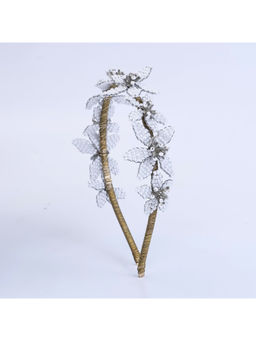 Choko - Leafy Beaded Hairband for Girls – Frosted White Festive & Wedding Wear