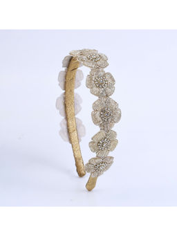 Choko - Floral Bloom Hairband for Girls – Vintage Gold Festive & Wedding Wear