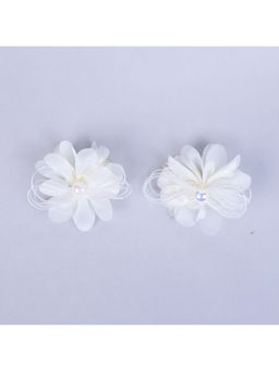 Choko - Floral Pearl Hairclips for Girls – Classic White Festive & Wedding Set