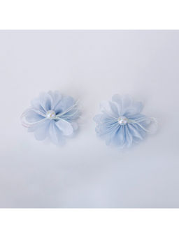 Choko - Floral Pearl Hairclips for Girls - Baby Blue