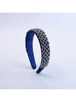 Choko - Beaded Rhinestone Hairband for Girls – Navy Blue Festive & Wedding Look