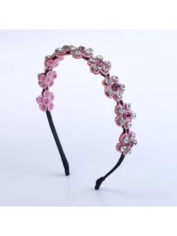 Choko - Rhinestone Floral Hairband for Girls - Pink