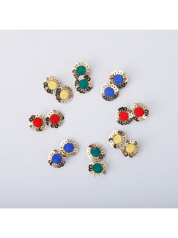 Choko - Floral Sequin Hair Clip Set for Girls - Multi-Color