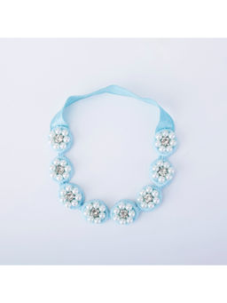 Choko - Pearl & Rhinestone Hairband for Girls – Blue Festive & Wedding Look