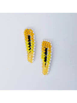 Choko - Beaded Hair Clip Set for Girls - Yellow