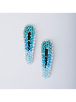 Choko - Beaded Hair Clip Set for Girls - Blue