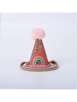 Choko - Rainbow Birthday Party Hat Rubber Band - Pink