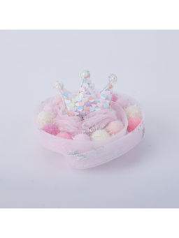 Choko - Pastel Crown Pom-Pom Birthday Hair Clip for Baby Girls